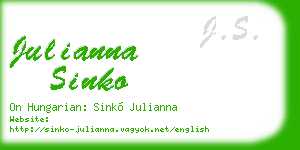 julianna sinko business card